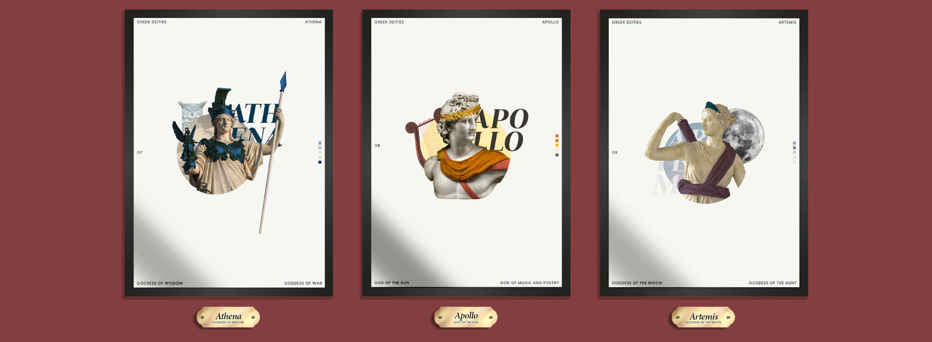 athena, apollo, artemis